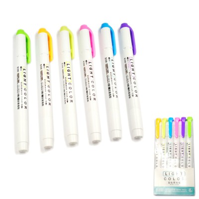 2020 Hot sell light color mild line highlighter pen for school and daily life