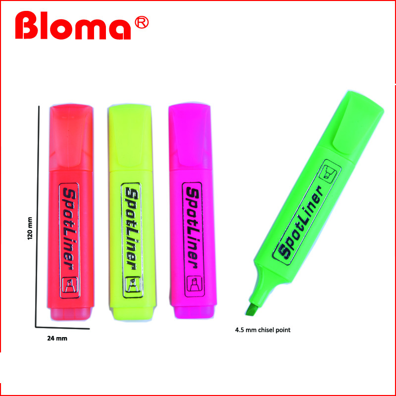 Popular classic flat shape digital Fluorescent highlighter  for school and office