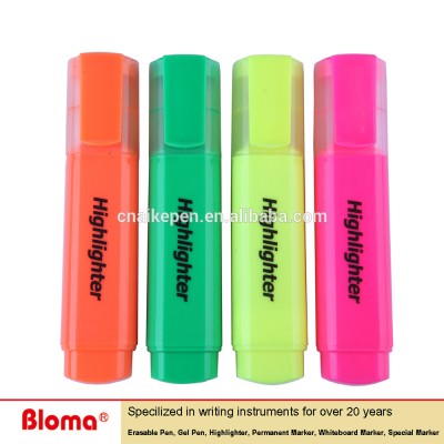 6 colors asst. chisel tip fluorescent flat highlighter marker pen for office and school underling