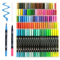 Waterolor Brush Pen With Two-end Tip,Dual Tip Color Pen For Kids In Stock