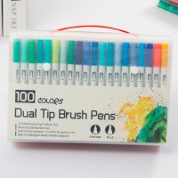 Amazon's Best-selling Products 100 Color Dual Tip Watercolor Pen Set Drawing Design Water-soluble Creative Double-head Marker