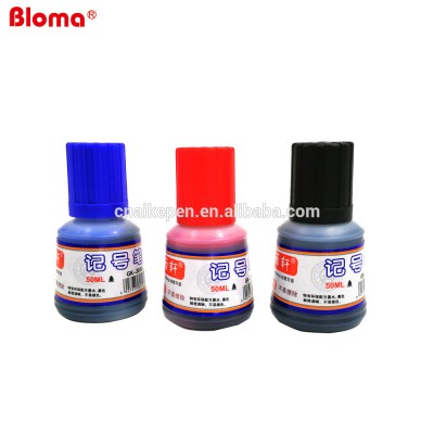 Factory selling cheap cost 50 ml permanent marker pen bottle refill ink suitable for refillable markers