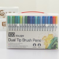 100 Unique Watercolor Pen,Dual Tip Pen